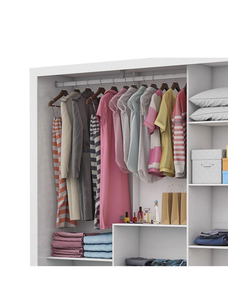 Guarda Roupa Casal Fortaleza 3 Portas Carioca Móveis Branco