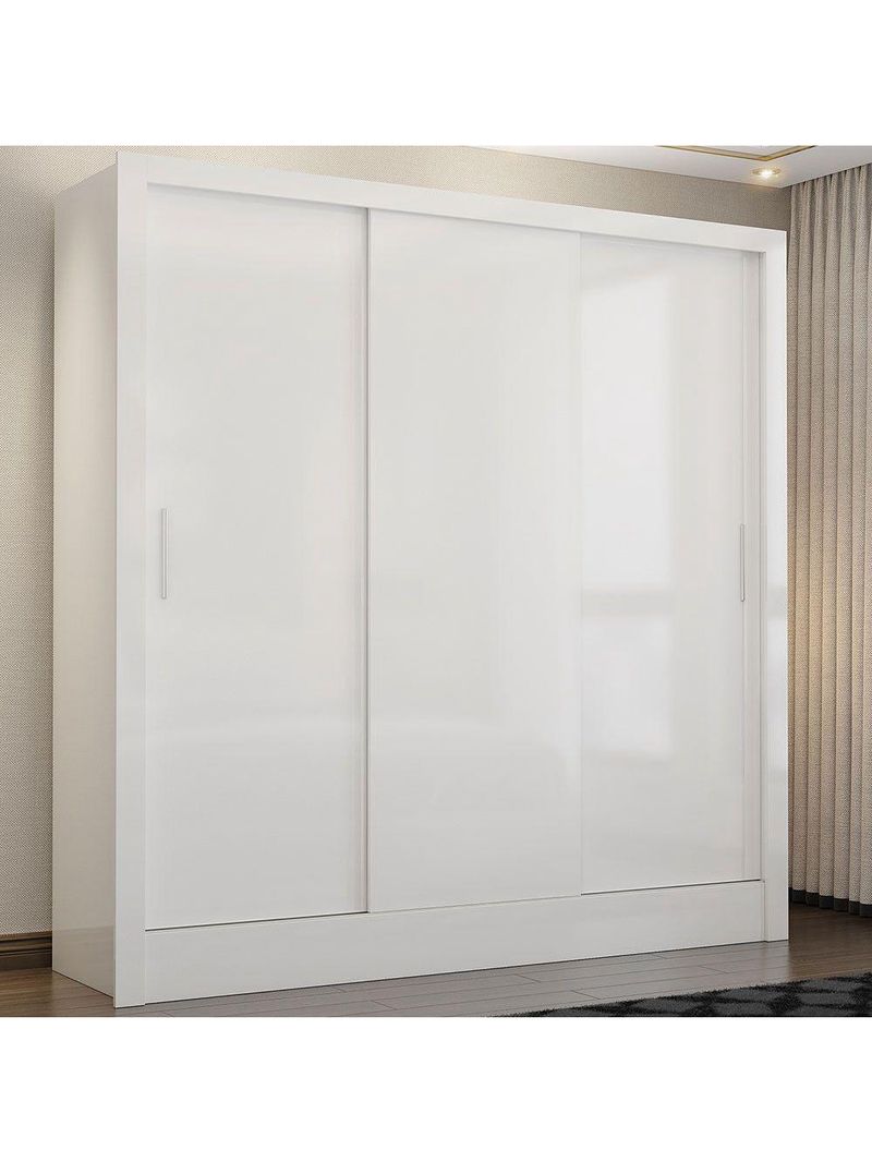 Guarda Roupa Casal Fortaleza 3 Portas Carioca Móveis Branco