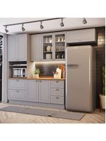 Cozinha Compacta 4 Peças Com Aéreo Basculante Amy Casa 812 Cinza