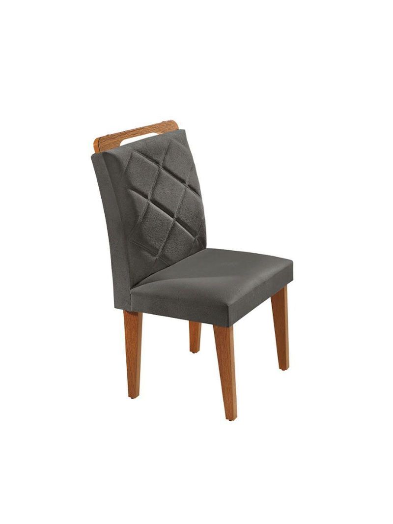 Mesa Alvorada 180 Tp Mdf Vidro Canto Reto 6 Cadeiras Rufato Veludo Grafite/imbuia Off/serig Off