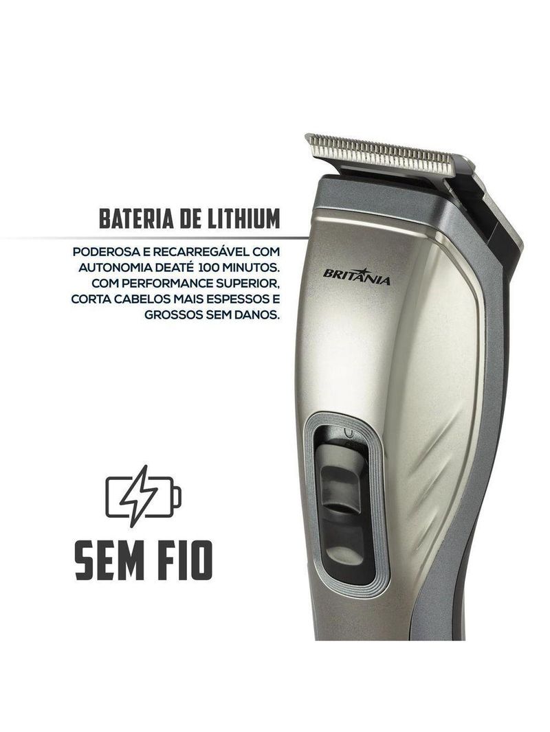 Cortador de Cabelos Britânia BCR20SG Sem Fio Bivolt