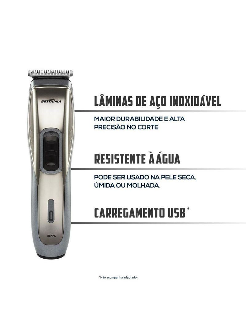 Cortador de Cabelos Britânia BCR20SG Sem Fio Bivolt