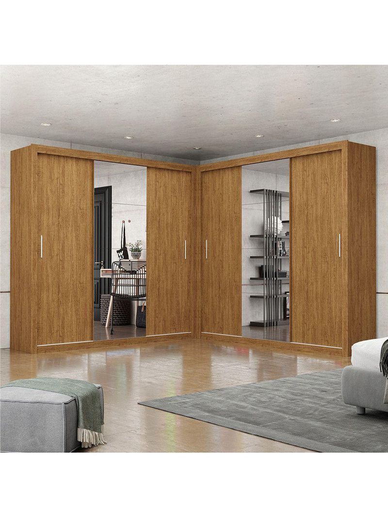 Closet Casal Premium Clarice Plus 06 Portas 8 Gavetas Freijó