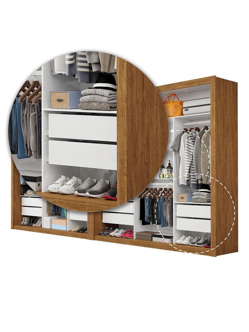 Closet Casal Premium Clarice Plus 06 Portas 8 Gavetas Freijó