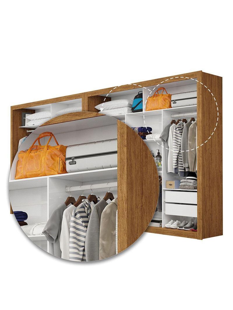 Closet Casal Premium Clarice Plus 06 Portas 8 Gavetas Freijó