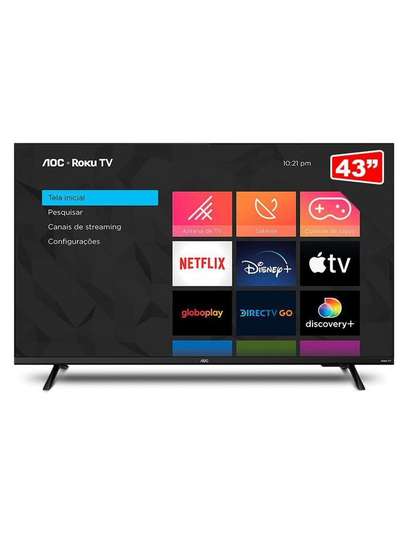 Smart Tv Aoc Roku Dled 43" Full Hd S5135 3 Hdmi