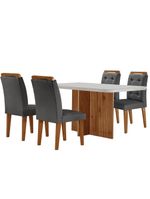 Sala De Jantar Mesa Olímpia - 4 Cadeiras Grafite, Imbuia