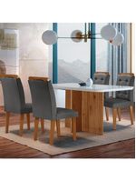 Sala De Jantar Mesa Olímpia - 4 Cadeiras Grafite, Imbuia