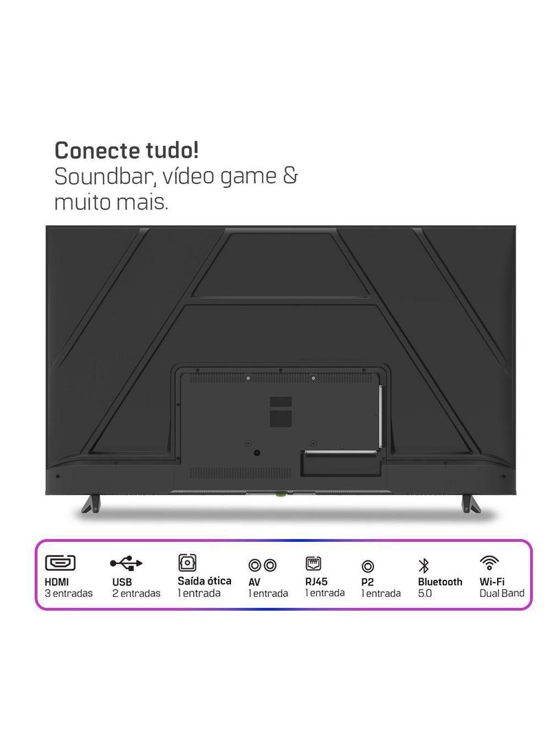 Smart TV HQ 65 4K Tela Sem Bordas Design Slim HQS65NKHM Bivolt