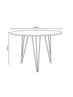 Mesa De Jantar Redonda 90Cm Amêndoa Clips 3 Pés Com 4 Cadeiras Eames Eiffel Pretas Ferro Preto