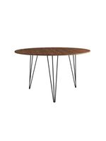 Mesa De Jantar Redonda 90Cm Amêndoa Clips 3 Pés Com 4 Cadeiras Eames Eiffel Pretas Ferro Preto