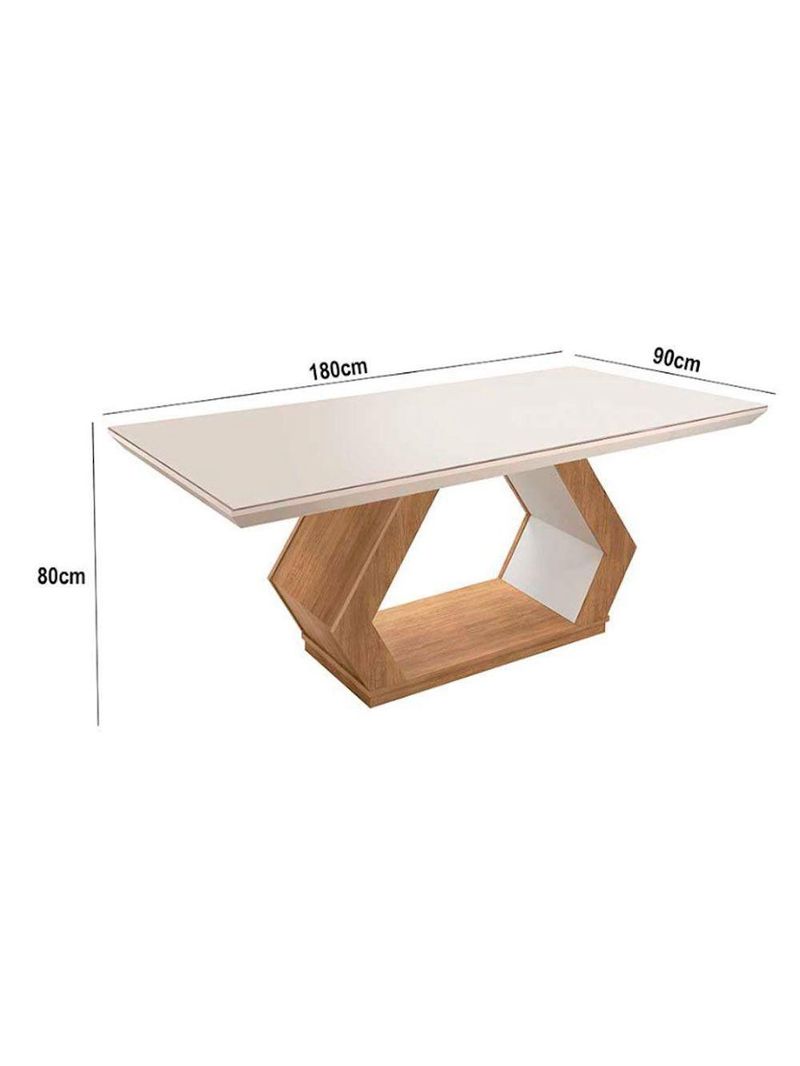 Mesa Alvorada 180 Tp Mdf Vidro Canto Reto 6 Cadeiras Rufato Veludo Creme/off White/imbuia/serig Off