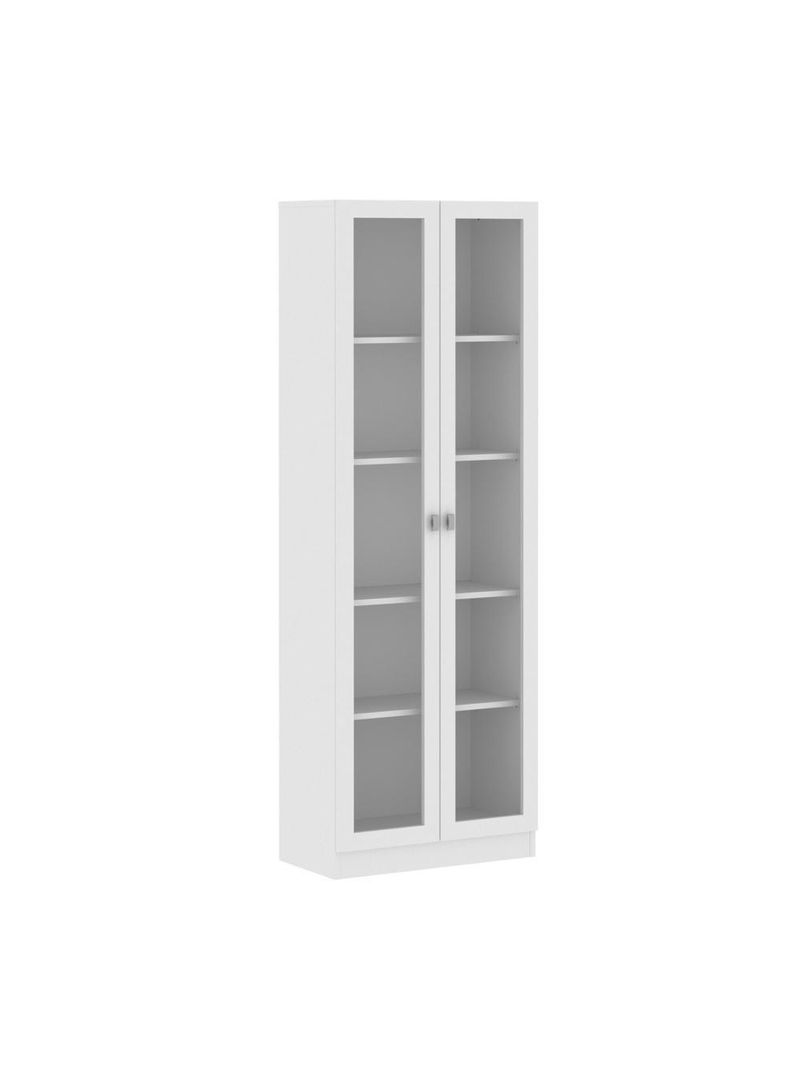 Armário Estante com 2 Portas de Vidro CR25069 Branco