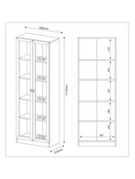 Armário Estante com 2 Portas de Vidro CR25069 Branco