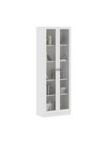 Armário Estante com 2 Portas de Vidro CR25069 Branco
