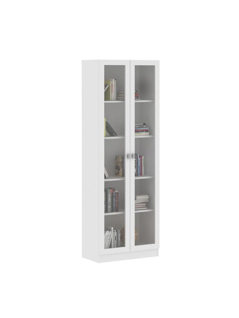 Armário Estante com 2 Portas de Vidro CR25069 Branco
