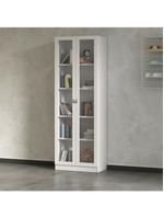 Armário Estante com 2 Portas de Vidro CR25069 Branco