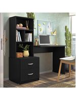 Mesa Escrivaninha com Estante Livreiro 138cm Jay Preto Z49 - Mpozenato