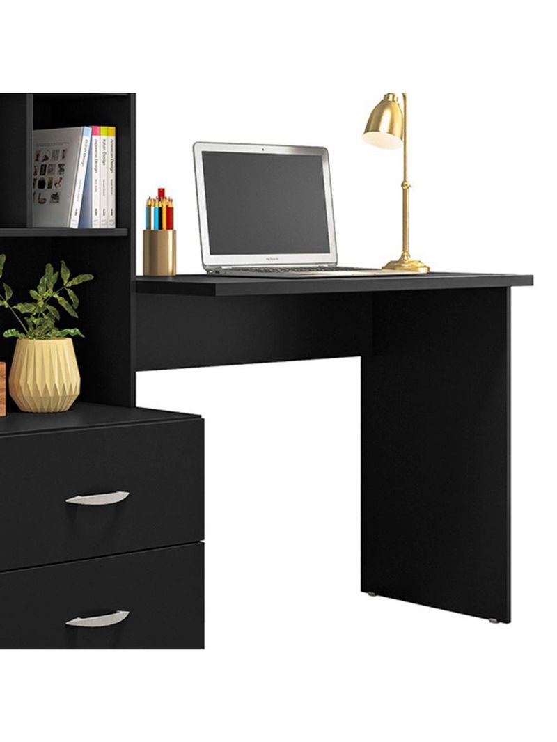 Mesa Escrivaninha com Estante Livreiro 138cm Jay Preto Z49 - Mpozenato
