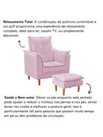 Poltrona Decorativa Sala De Estar Quarto Leitura Paris Suede Rosê