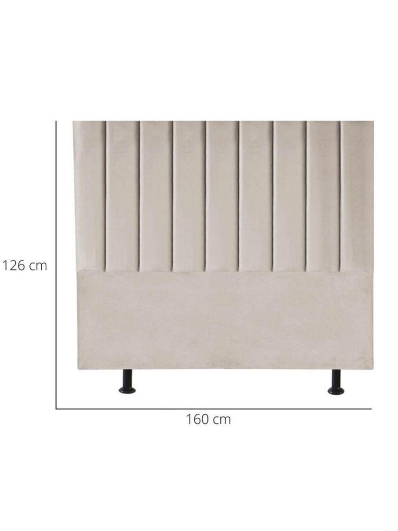 Cabeceira de Cama Queen Box 160cm Karla Suede - Cor: Bege