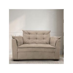 Sofá 2 Lugares Para Sala Moderno Confortável Tatiana Suede Bege