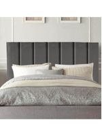 Cabeceira Estofada Cama Casal Queen Size 160 cm Maisa Linho Cinza