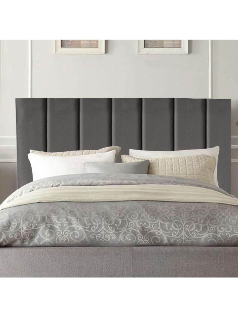 Cabeceira Estofada Cama Casal Queen Size 160 cm Maisa Linho Cinza
