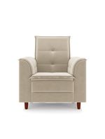 Poltrona De Amamentação Eva Com Puff Pé Palito Bebê Suede Cor:bege