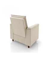 Poltrona De Amamentação Eva Com Puff Pé Palito Bebê Suede Cor:bege