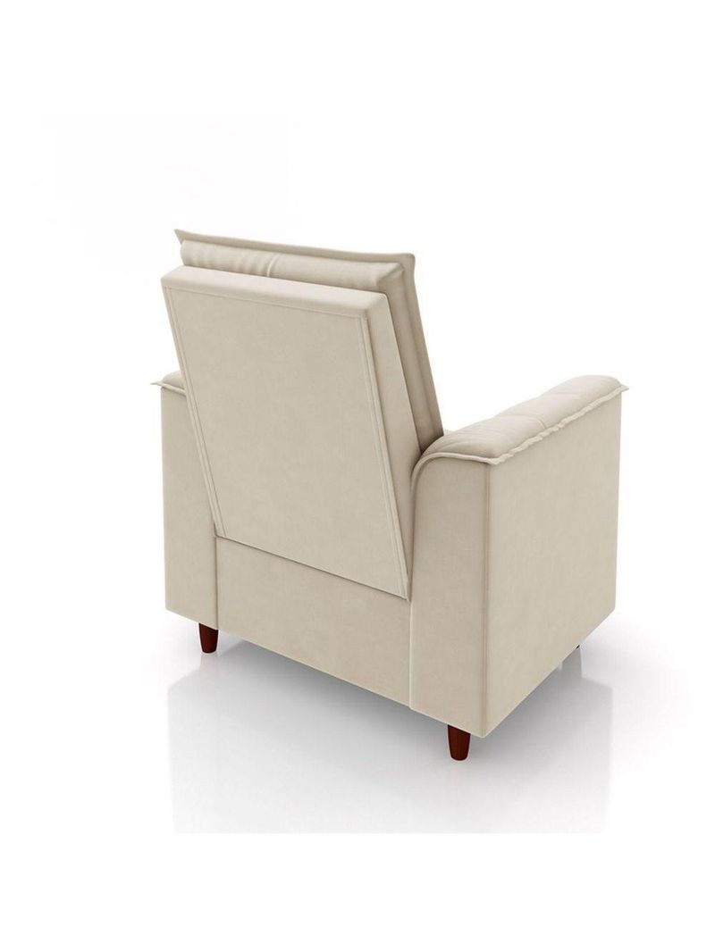 Poltrona De Amamentação Eva Com Puff Pé Palito Bebê Suede Cor:bege