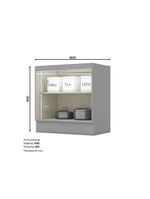 Balcão De Cozinha 2 Portas 80 Cm Amy Casa 812 Cinza