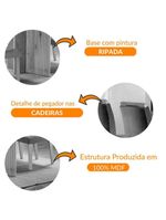 Mesa Olímpia 120cm Mdf Canto Copo - 4 Cadeiras Carol