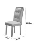 Mesa Olímpia 120cm Mdf Canto Copo - 4 Cadeiras Carol