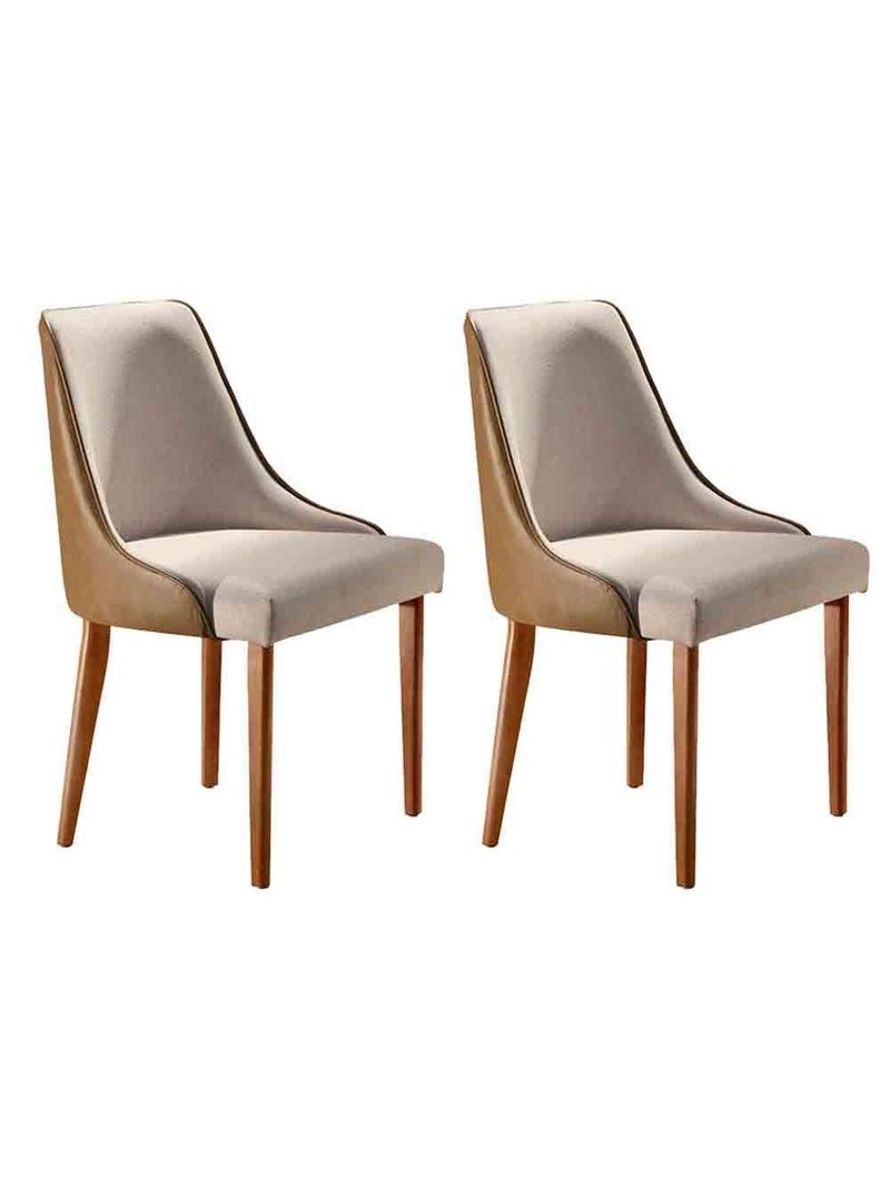 Conjunto 2 Cadeiras Esmeralda Star Caramelo/ Turim Imbuia