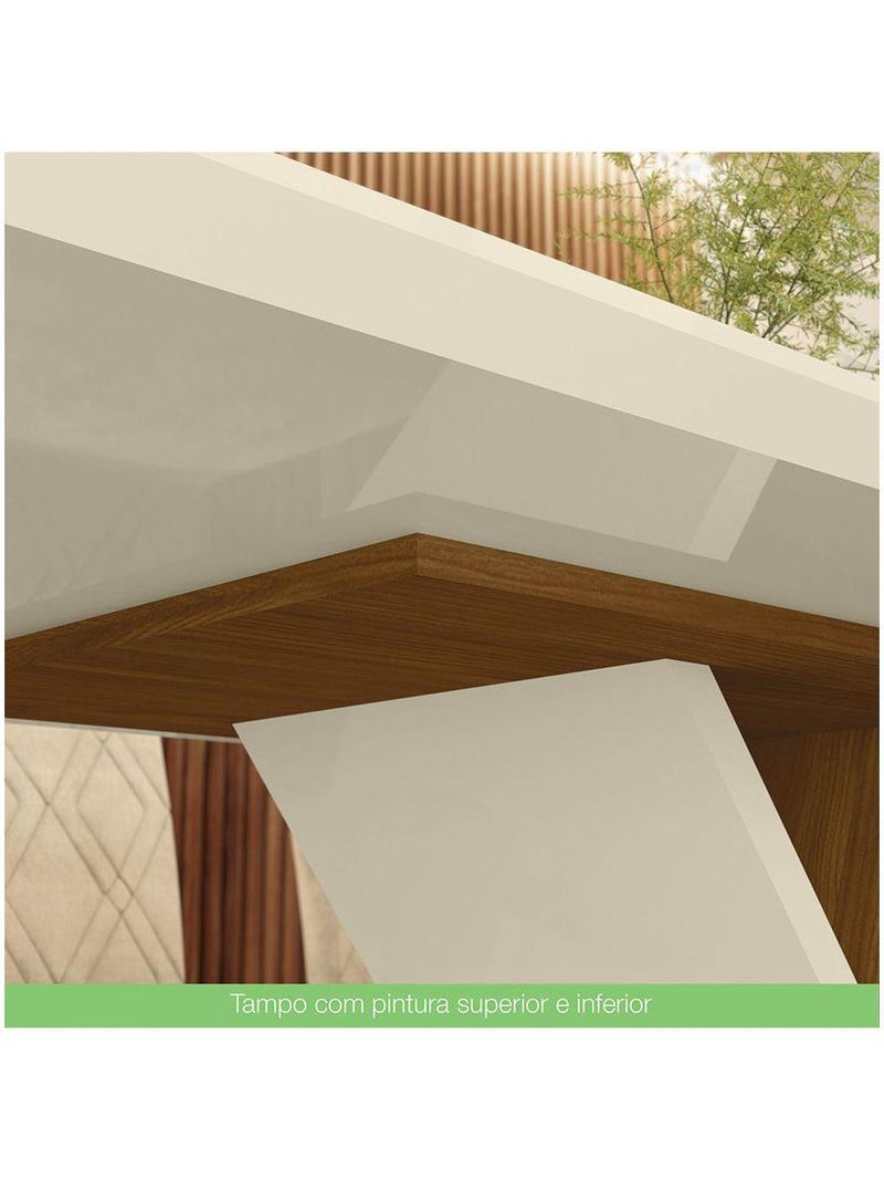 Conjunto Sala De Jantar Mesa 160cm Vidro 6 Cadeiras Lupita Casa 812 Nature Off White E Linho