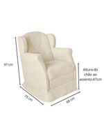 Poltrona Amamentação Cadeira Reforçada Balanço Puff Suede Cor bege