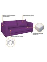 Sofá 2 Lugares Lisboa Suede - Amarena Móveis Cor Roxo