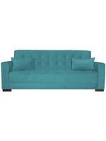 Sofá Cama 3 Lugares Jobim Suede Azul Turquesa
