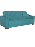 Sofá Cama 3 Lugares Jobim Suede Azul Turquesa