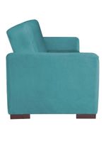 Sofá Cama 3 Lugares Jobim Suede Azul Turquesa
