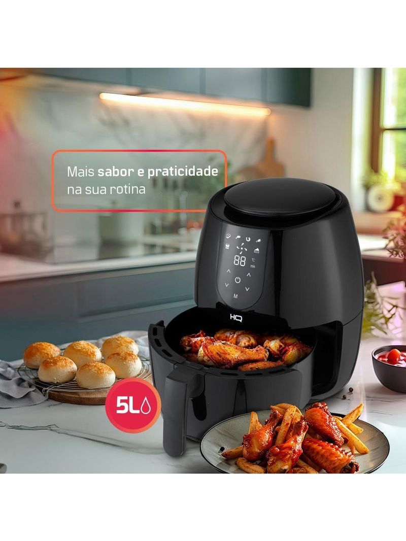 Fritadeira Sem óleo Airfryer HQ Digital Preto 5L HQ-AF5LDP2 220V