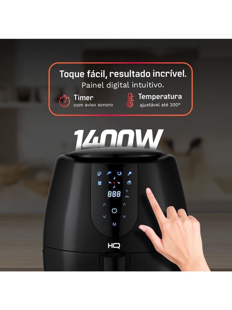 Fritadeira Sem óleo Airfryer HQ Digital Preto 5L HQ-AF5LDP2 220V
