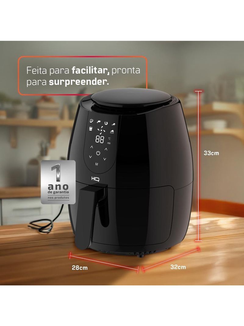 Fritadeira Sem óleo Airfryer HQ Digital Preto 5L HQ-AF5LDP2 220V