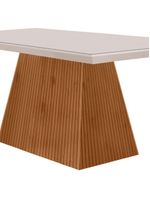 Mesa Sala De Jantar Aida 120cm Em Mdf E Vidro Off White