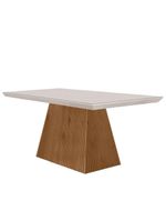 Mesa Sala De Jantar Aida 120cm Em Mdf E Vidro Off White