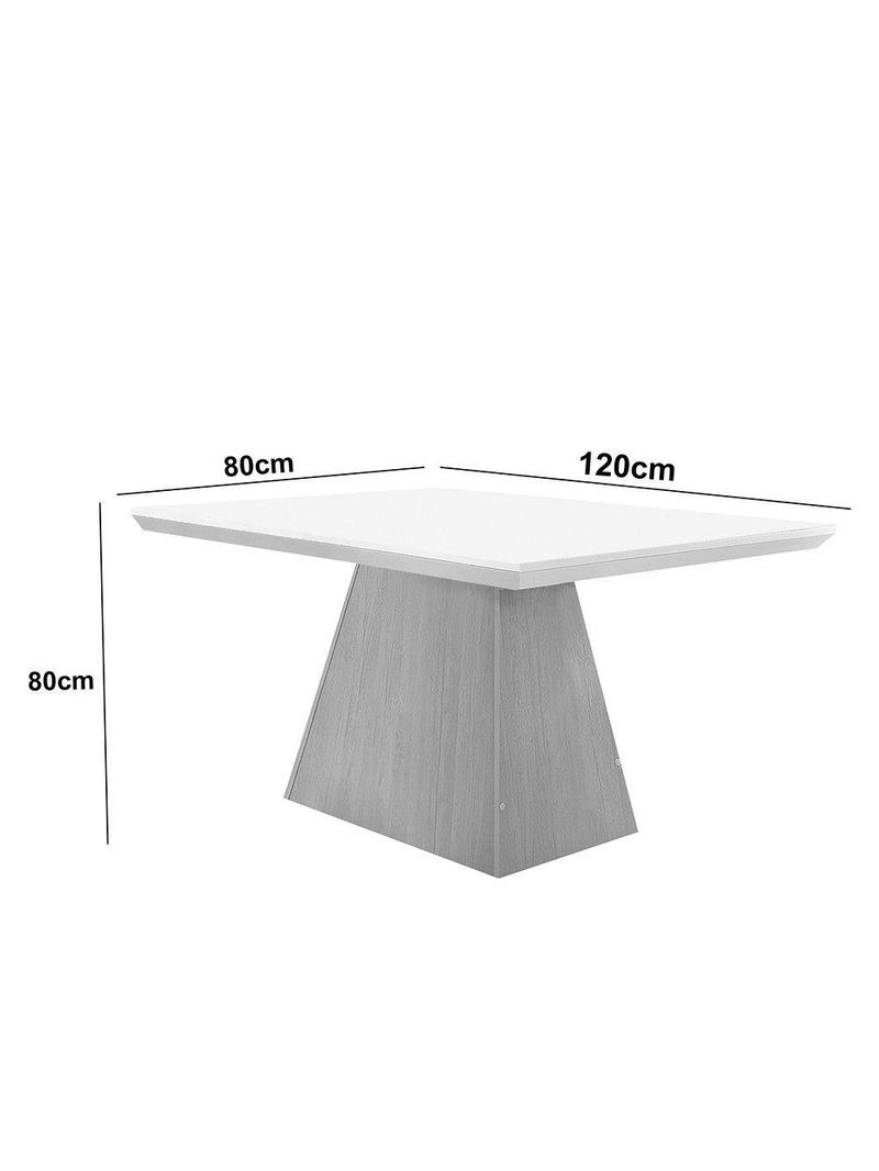 Mesa Sala De Jantar Aida 120cm Em Mdf E Vidro Off White