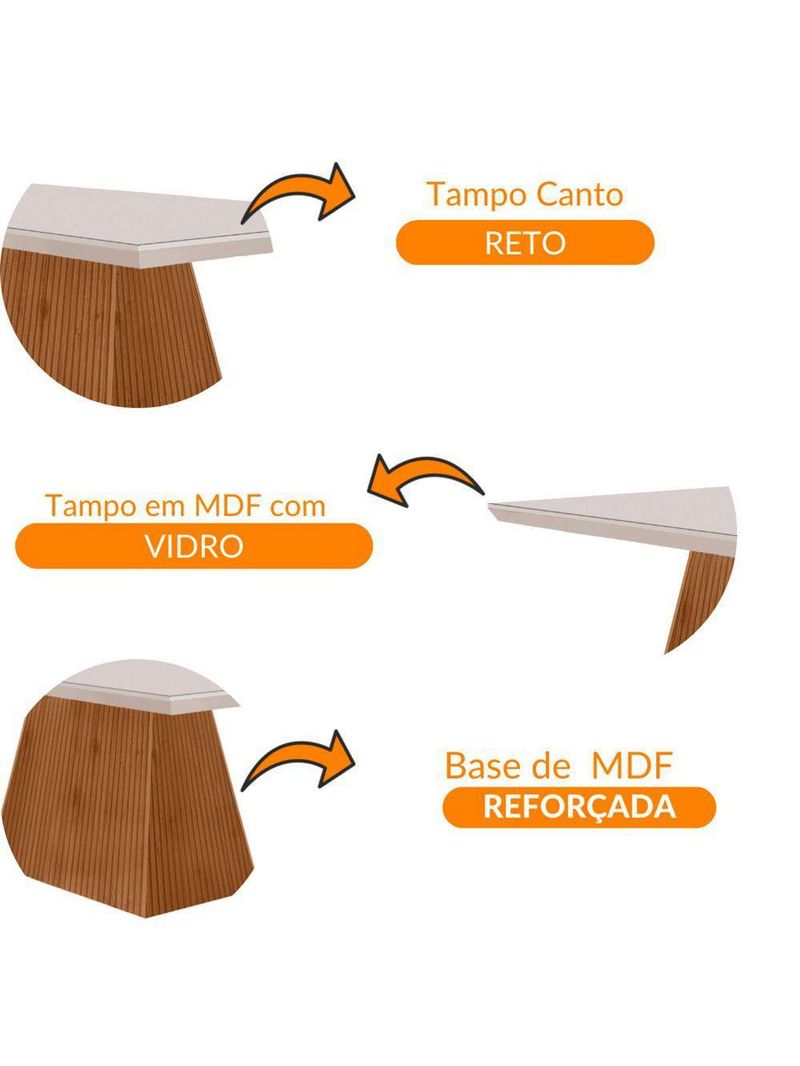 Mesa Sala De Jantar Aida 120cm Em Mdf E Vidro Off White