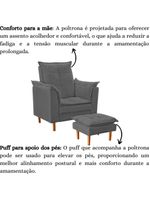 Poltrona De Amamentação Celine Com Puff Suede Cinza