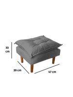 Poltrona De Amamentação Celine Com Puff Suede Cinza